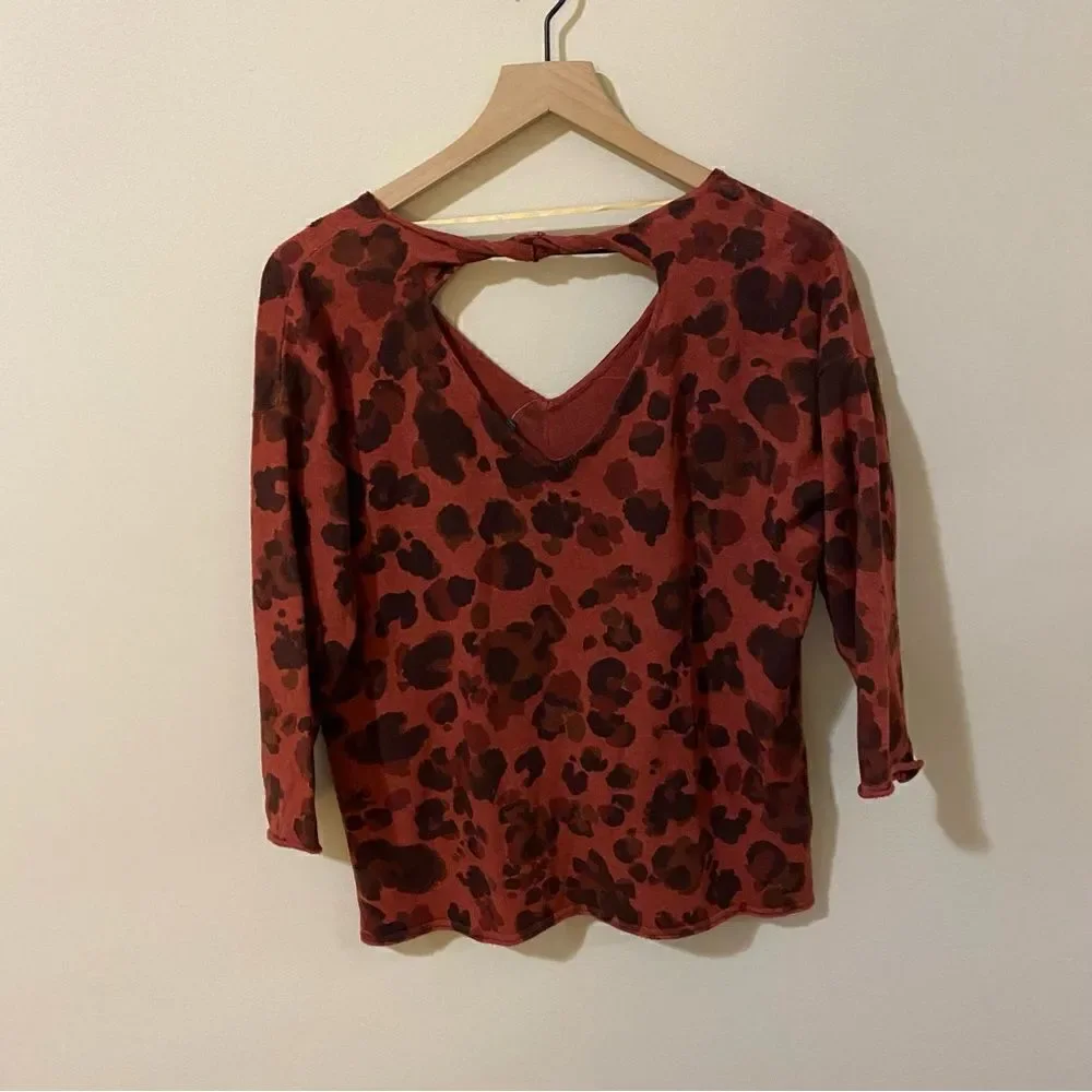 Democracy Cutout Back Leopard Sweater